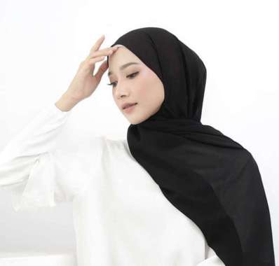 Pashmina Hijab Jilbab Kerudung Pashmina Polos HITAM