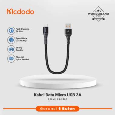 Mcdodo Kabel Data Micro USB Fast Charging 3A Nylon Braided QC3.0 QC4.0 1M