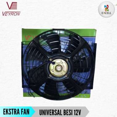 Veyron Extra Fan Kipas Motor Ac Mobil Universal Kondensor Radiator Besi 12v FULL SET