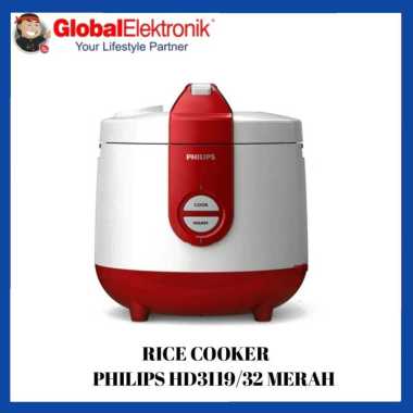 PHILIPS Rice Cooker 2 Liter Hd3119/32 Hd 3119/32 Red [SEMARANG]