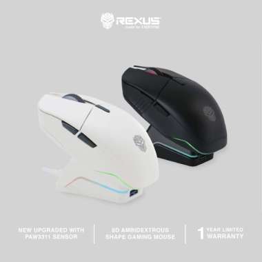 Rexus Mouse Gaming Wireless SHAGA RX-130 Putih V2