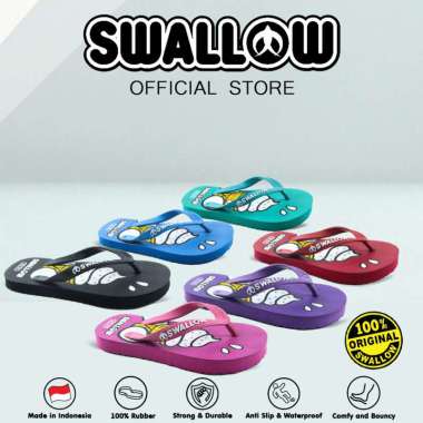 Swallow Sandal Jepit Ice Cream - Sendal Karet Anak Wanita Pria Anti Selip Red Uk 8