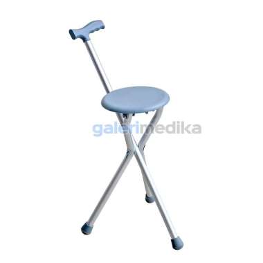 Tongkat Duduk Lipat Lansia / Tongkat Kursi Lipat Avico / Tongkat Kursi Manula