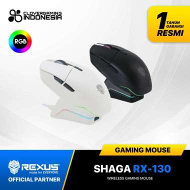 Rexus Shaga RX130 RX-130 Wireless Gaming Mouse with Charging Dock Black