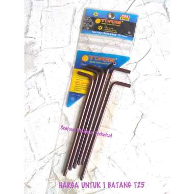 TORA T25 Kunci L Bintang Bunga Lubang Panjang Torx Key Extra Long