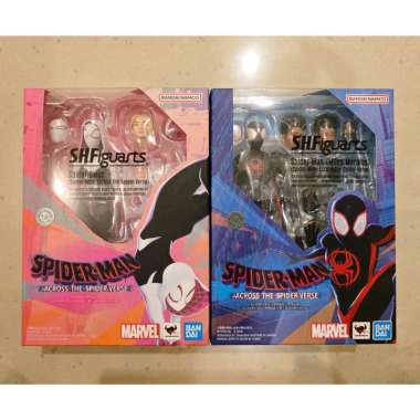 Bandai SHF Spiderman Spider Man Across the Spider Verse Miles Morales Spider Gwen Spider Gwen