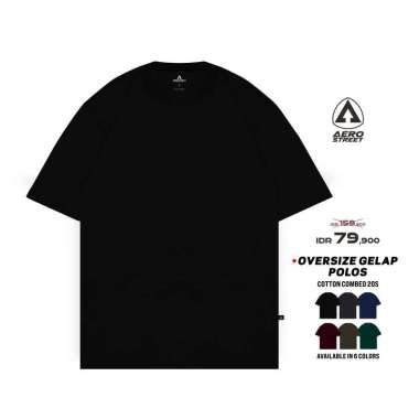 Aerostreet T Shirt Oversize Polos Gelap Kaos T-Shirt LAAAA Hijau Army S
