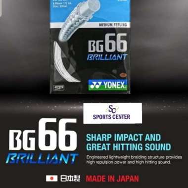 Senar / String Badminton Yonex BG 66 / BG-66 / BG 66 Brilliant SP yellow