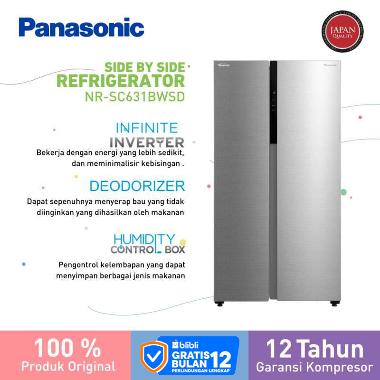 Panasonic NR-SC631BWSD Kulkas Side by Side Infinite Inverter - Silver