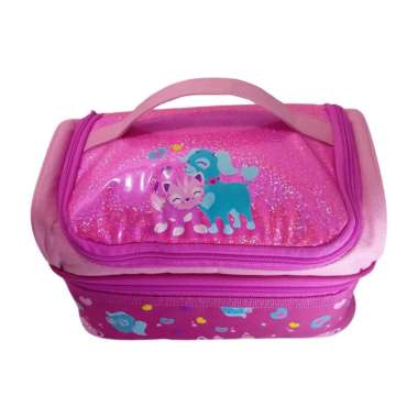My Style TM 2331 Cat and Dog Double Decker Lunch Bag Glitter Finishing Material - Tas Bekal