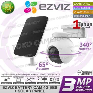 EZVIZ EB8 2K 4G SIM GSM KAMERA CCTV SMART IP CAMERA PTZ SOLAR PANEL MEMORY 256GB