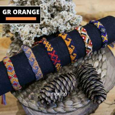 Gelang Rajut Khas Lombok Anyaman Handmade Etnik Persahabatan Benang Bracelets GR ORANGE