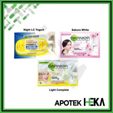 Garnier Skin Naturals Light Complete / Sakura White Whitening Serum Cream Kemasan Sachet 7 ml Night