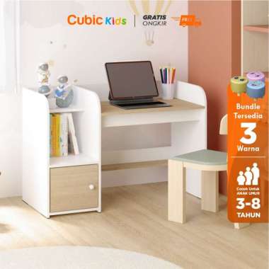 Cubic KIDS Meja Tulis Anak dan Kursi Anak / PONYO MTA 90 Set Kursi Yellow