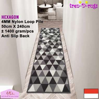 Tren-D-Rugs - Karpet keset kaki geometris sweden scandinavian dapur kamar koridor runner lorong panj