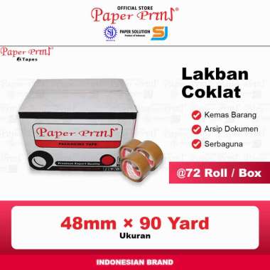 Lakban Coklat Packaging Tape Paperpryns 2 Inci 48mm X 90 yard (@1 Box isi 72 Roll)