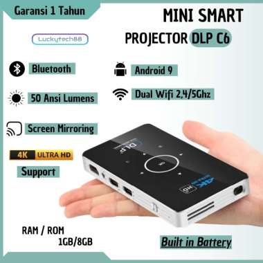 C6 DLP Projector / C6 DLP Projector Mini Smart Android S905X 4Core