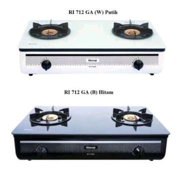 Rinnai Kompor Gas 2 Tungku Kaca RI-712GAW/GAB GAW (WARNA PUTIH)