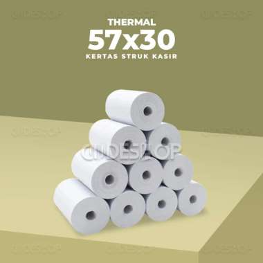 Kertas Kasir Thermal 57x30mm / 57 x 30 / 57x30 mm Struk Nota Coreless