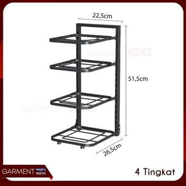Rak Panci Wastafel Bawah Dapur 2 3 4 Susun Stainless Steel Tempat Penyimpanan Wajan Teflon 4 TINGKAT