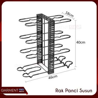 Rak Panci Wastafel Bawah Dapur 2 3 4 Susun Stainless Steel Tempat Penyimpanan Wajan Teflon 8 TINGKAT