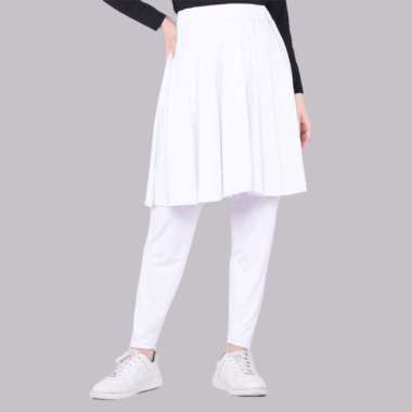 Skirt Sport Rok Celana Legging Olahraga Wanita Bahan Jersey Big Size Putih