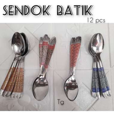 Sendok Dan Garpu Makan Batik Stainess 1 Lusin 12 Buah Sendok Polos SENDOK BATIK