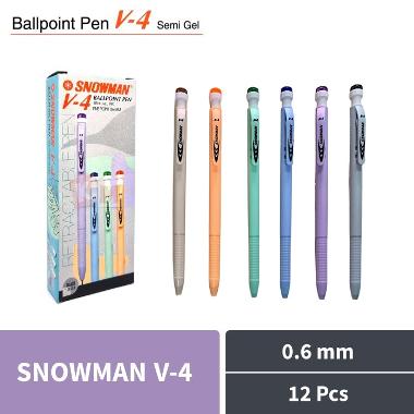 Snowman V4 Ballpoint Pen (12 pcs/ 1 Box) Hitam