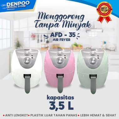 DENPOO AIR FRYER 5L SEHAT&HEMAT MENGGORENG TANPA MINYAK DENPOO AFD 35 HIJAU TOSCA