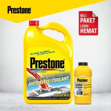 PRESTONE Bundle Ready To Use Pink 3.78L + Stop Leak Air Radiator Mobil Motor Pendingin Mesin