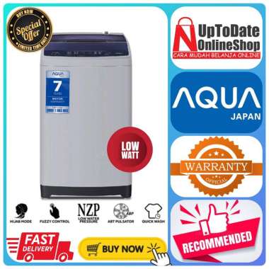 MESIN CUCI AQUA 1 TABUNG AQW-77D-H AQW 77D H 77D HIJAB TECHNOLOGY QUICK WASH SUPER LOW WATT TOP LOAD