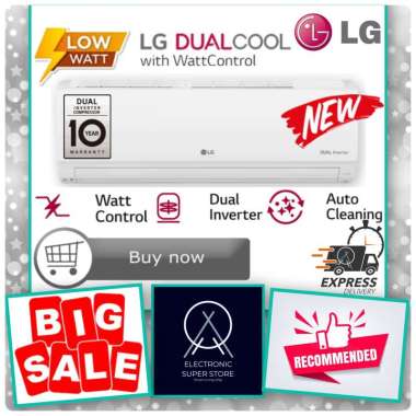 AC LG DUALCOOL INVERTER ECO 1/2 PK T05EV5 T 05 EV5 SUPER JET COOLING SUPER LOW WATT AC 1/2 PK 0.5PK