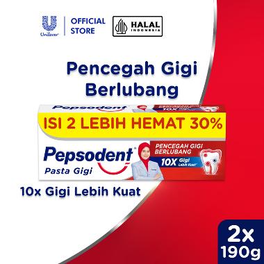 Promo Harga Pepsodent Pasta Gigi Pencegah Gigi Berlubang White 190 gr - Blibli