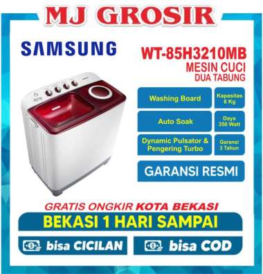 MESIN CUCI SAMSUNG WT 85H3210 8KG 2 TABUNG WT85H3210 8 KG