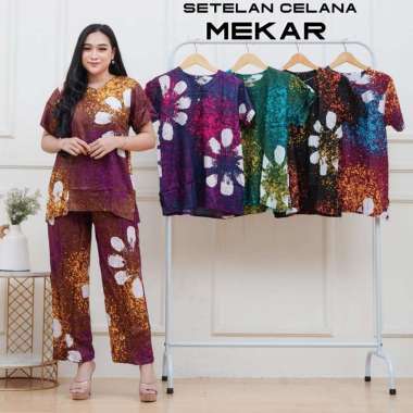 Setelan CP Freya set baju dan celana panjang wanita termurah rayon Shantung adem daster ibu muda kek