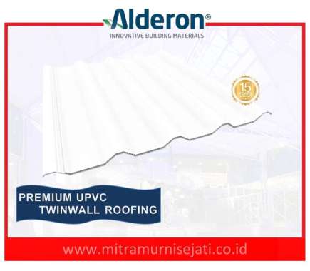Alderon Twinwall Corrugated atap UPVC Gelombang panjang 3 meter Putih