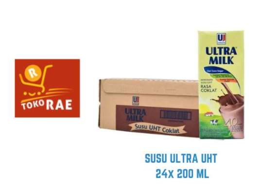 susu ultra 1 dus isi 24 - UHT rasa coklat ukuran 200ml FULLCREAM