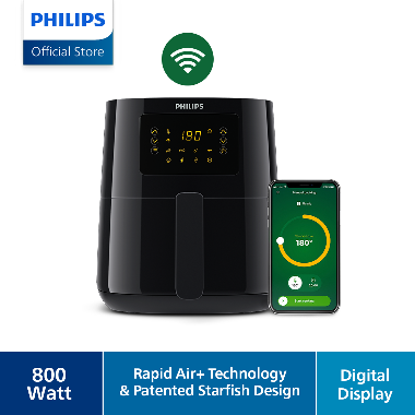 Philips Air Fryer Low Watt Digital HD9255/90 Rapid Air + Technology, 13 Fungsi Memasak, Mudah Dibersihian