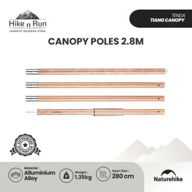 Naturehike NH20PJ048 Tiang Kanopi Anti Karat Panjang 2.8m (Wood)