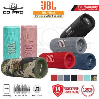 JBL Flip 6 Portable Bluetooth Speaker Waterproof - Flip6 Speaker Ori MERAH