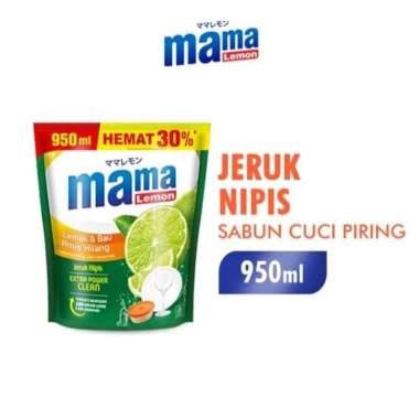 Mama Lemon Ekstrak Jeruk Nipis Sabun Cuci Piring Pouch 950 mL