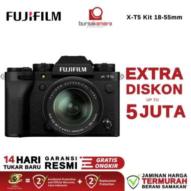 BKP FUJIFILM X-T5 Mirrorless Camera (Black) Original RESMI. KIT 1855