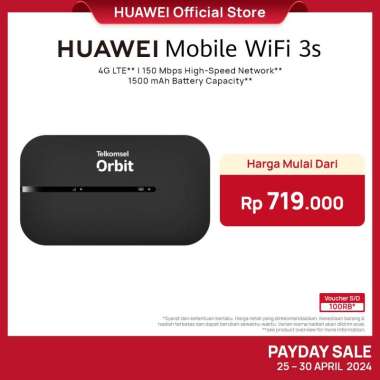 E5576 Modem Mifi 4G LTE (powered by Huawei) | 4G LTE | 150 Mbps High-Speed Network | 1500 mAh Battery Capacity Black