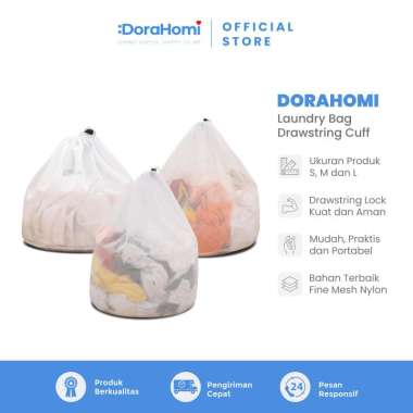 DoraHomi Laundry Bag Serut Laundry Net Serut Kantong Jaring Bra Jaring Serut 30x40cm