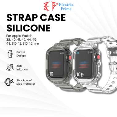 Strap Case Apple Watch Ultra 49mm Silikon Full Cover Band Transparan TD7101 iWatch Tali Pengganti Sm