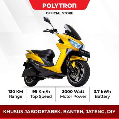 (BANTUAN PEMERINTAH) Polytron Fox R Electric Sepeda Motor Listrik - OTR Jabodetabek, Jawa Tengah dan Yogyakarta Bumble Bee Yellow