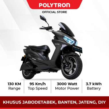 (BANTUAN PEMERINTAH) Polytron Fox R Electric Sepeda Motor Listrik - OTR Jabodetabek, Jawa Tengah dan Yogyakarta MIDNIGHT BLACK