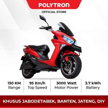 (BANTUAN PEMERINTAH) Polytron Fox R Electric Sepeda Motor Listrik - OTR Jabodetabek, Jawa Tengah dan Yogyakarta Crimson Red Matte