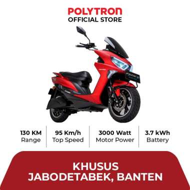 Subsidi Polytron Fox R Electric Sepeda Motor Listrik - OTR Jabodetabek, Banten Crimson Red Matte