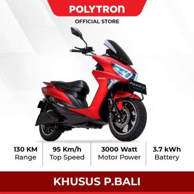 (BANTUAN PEMERINTAH) Polytron Fox R Electric Sepeda Motor Listrik - OTR Bali Crimson Red Matte